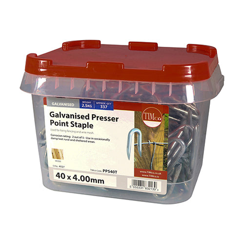 TIMCO Presser Point Staples Galvanised - 40 x 4.00 (2.5kg)