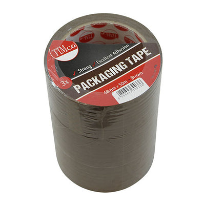 TIMCO Packaging Tape Brown - 50m x 48mm (3pcs)