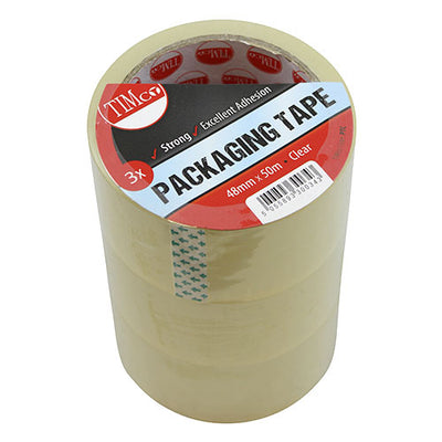 TIMCO Packaging Tape Clear - 50m x 48mm (3pcs)