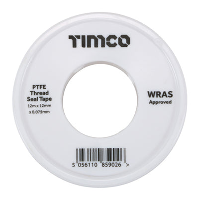 TIMCO PTFE Thread Seal Tape - 12m x 12mm (10pcs)