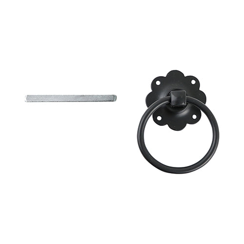 TIMCO Ring Gate Latch Plain Black - 6