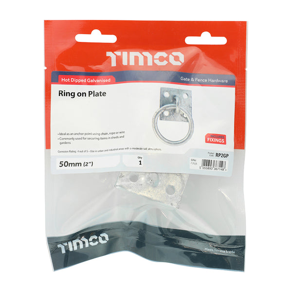 TIMCO Ring on Plate Hot Dipped Galvanised - 2