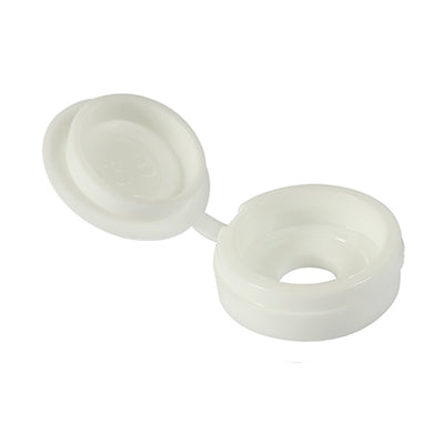TIMCO Hinged Screw Caps Small White - To fit 3.0 to 4.5 Screw (100pcs)