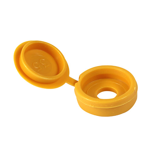 TIMCO Hinged Screw Caps Small Yellow - To fit 3.0 to 4.5 Screw (100pcs)
