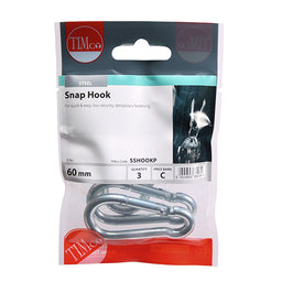 TIMCO Snap Hooks - Steel - 60mm (3pcs)