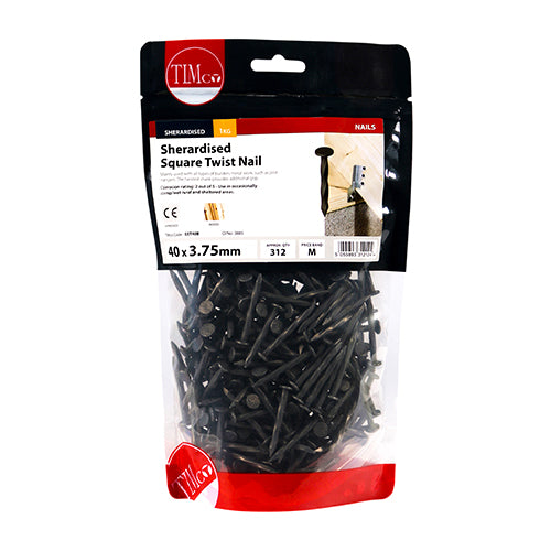 TIMCO Square Twist Nails Sherardised - 40 x 3.75 (1kg)