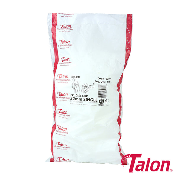 Talon EZ Joist Pipe Clips White - 22mm (100pcs)