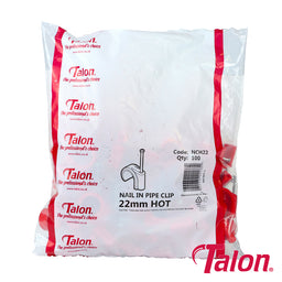 Talon Nail In Pipe Clips Red - 22mm (100pcs)