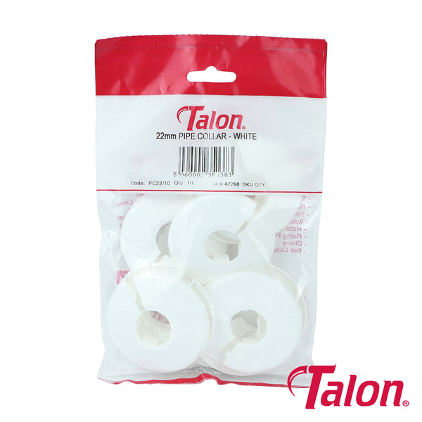 Talon Pipe Collar White - 22mm (10pcs)