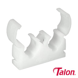 Talon Double Hinged Pipe Clips White - 15mm (50pcs)