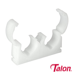 Talon Double Hinged Pipe Clips White - 22mm (50pcs)