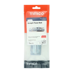 TIMCO Straight Tower Bolt Silver - 3"