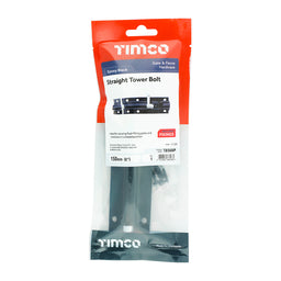 TIMCO Straight Tower Bolt Black - 6"