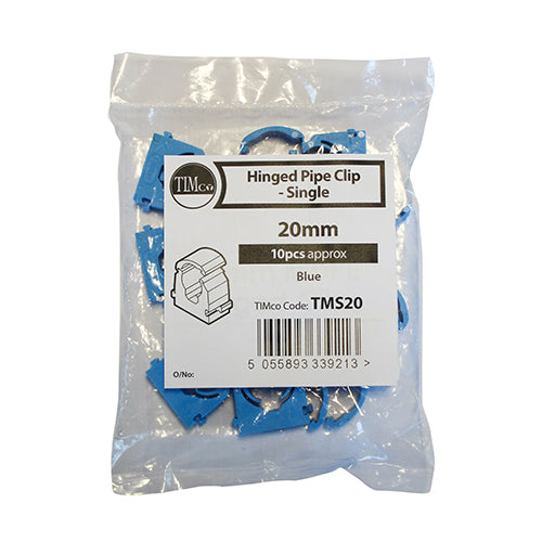 MDPE Pipe Clips Blue - 20mm (10pcs)