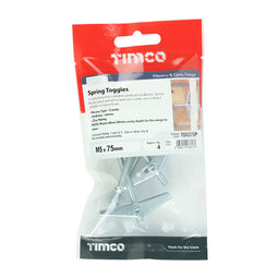 TIMCO Spring Toggle Cavity Anchors Silver - M5 x 75 (4pcs)