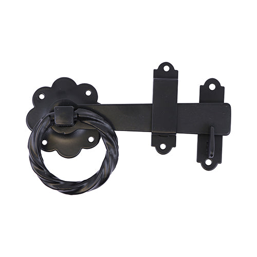 TIMCO Ring Gate Latch Twisted Black - 6