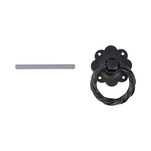 TIMCO Ring Gate Latch Twisted Black - 6