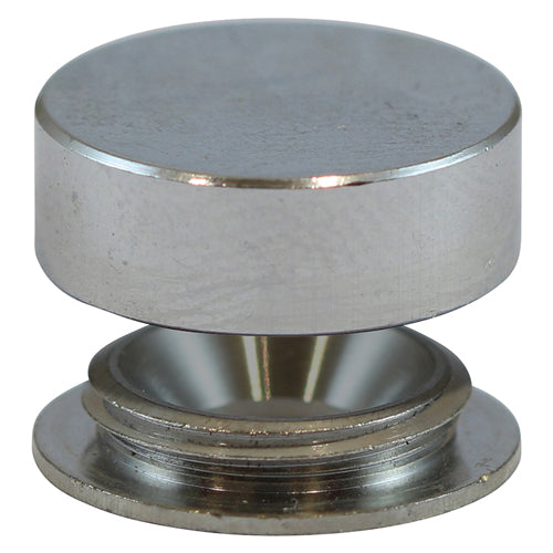TIMCO Threaded Screw Caps Solid Brass Satin Chrome - 12mm (4pcs)