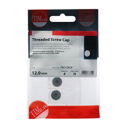 TIMCO Threaded Screw Caps Solid Brass Satin Chrome - 12mm (4pcs)