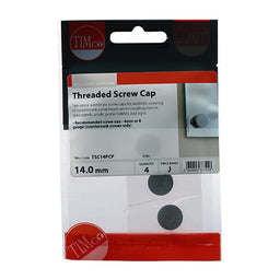 TIMCO Threaded Screw Caps Solid Brass Polished Chrome - 14mm (4pcs)