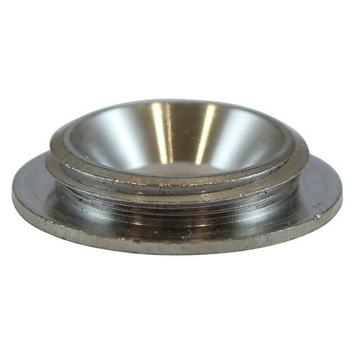 TIMCO Threaded Screw Caps Solid Brass Satin Chrome - 16mm (4pcs)