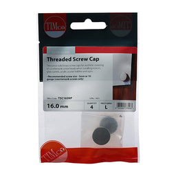 TIMCO Threaded Screw Caps Solid Brass Satin Nickel - 16mm (4pcs)