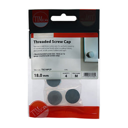 TIMCO Threaded Screw Caps Solid Brass Polished Chrome - 18mm (4pcs)