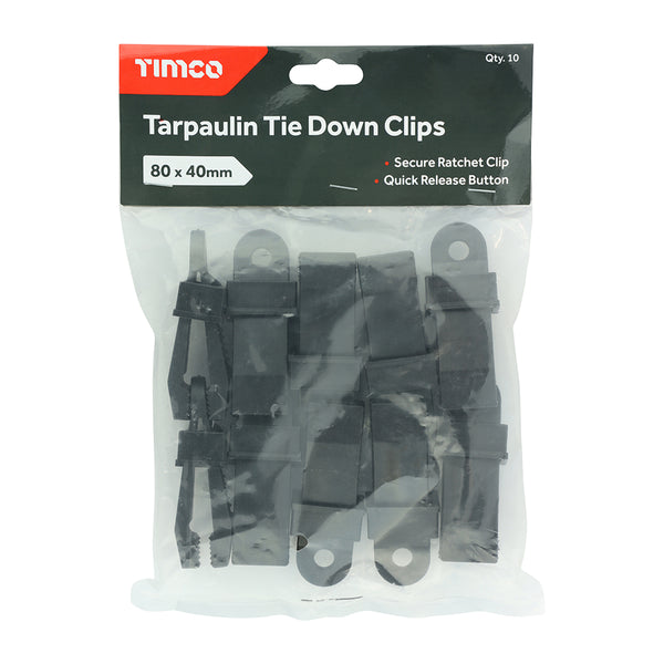 TIMCO Tarpaulin Tie Down Clips for Trailer Boat Cover Groundsheet Camping Cover Mat (10pcs)