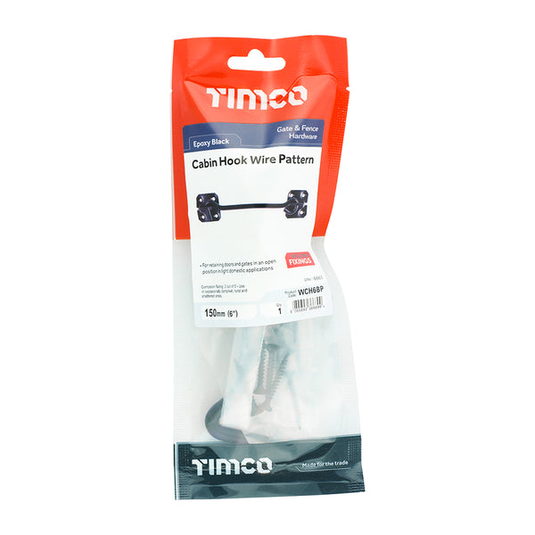 TIMCO Cabin Hooks Wire Pattern Black - 6