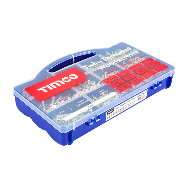 TIMCO Twin-Threaded Silver Woodscrews Tray -  1,140pcs