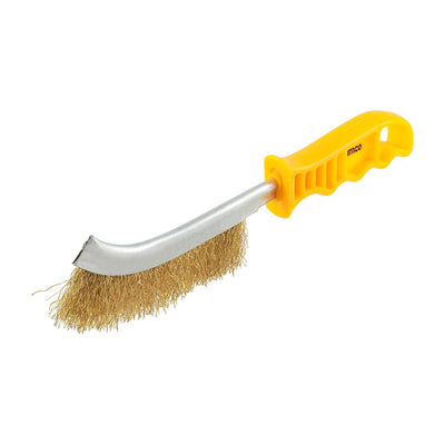 TIMCO Yellow Handle Wire Brush Brass - 255mm