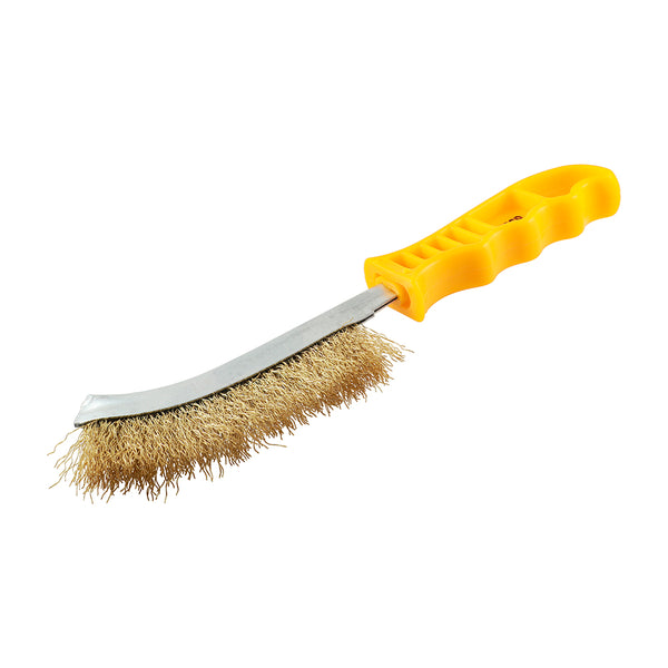 TIMCO Yellow Handle Wire Brush Brass - 255mm