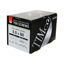 TIMCO Self-Drilling Heavy Section Silver Drill Screw- 5.5 x 100 (100pcs)