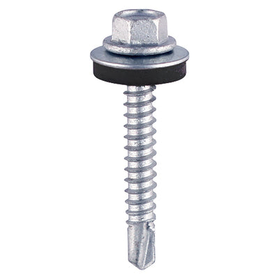 TIMCO Self-Drilling Light Section Silver Drill Screw with EPDM Washer - 5.5 x 19 (100pcs)