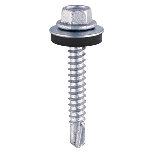 TIMCO Self-Drilling Light Section Silver Drill Screw with EPDM Washer - 5.5 x 19 (100pcs)